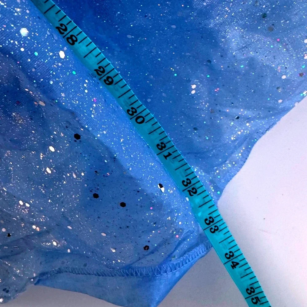 Disney Cinderella Blue Butterfly Sparkle‎ Costume Dress Girls 7-8 Fairy Princess
